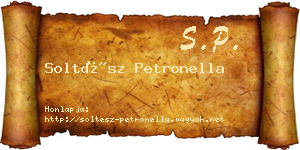 Soltész Petronella névjegykártya